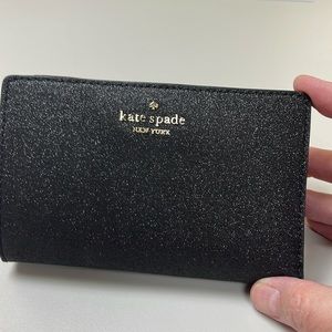 Kate Spade Mimi Wallet Black Metallic EUC